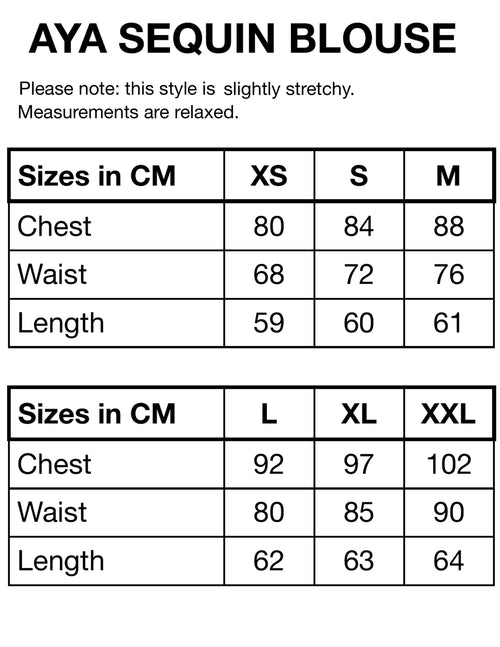 HUNKØN Aya Sequin Blouse Blouses Black