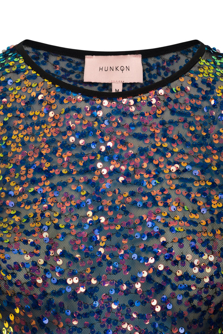 HUNKØN Aya Sequin Blouse Blouses Black