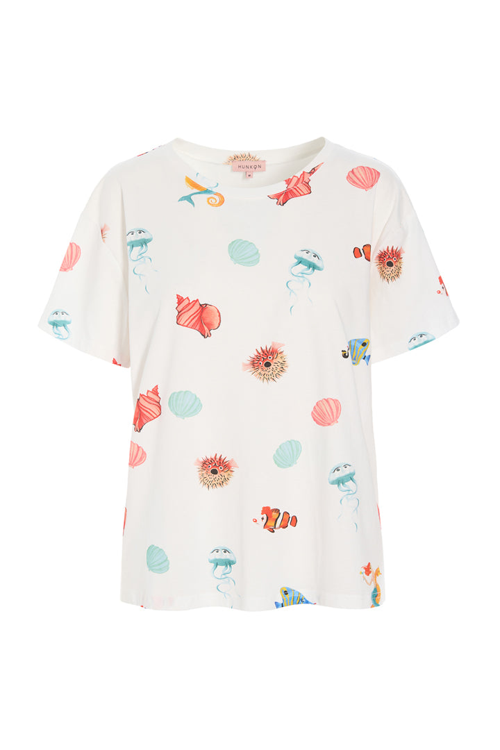 HUNKØN Azura T-shirt T-shirts White Ocean