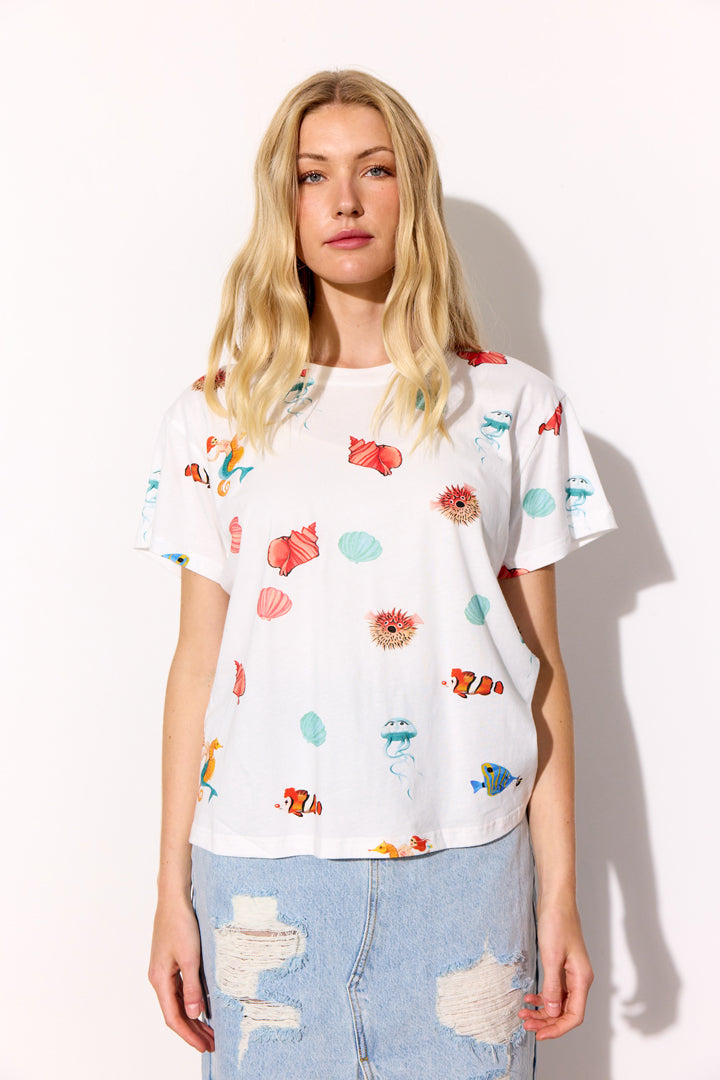 HUNKØN Azura T-shirt T-shirts White Ocean