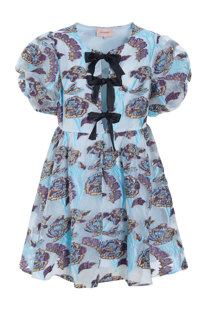 HUNKØN Betsy Short Dress Dresses Blue Floral