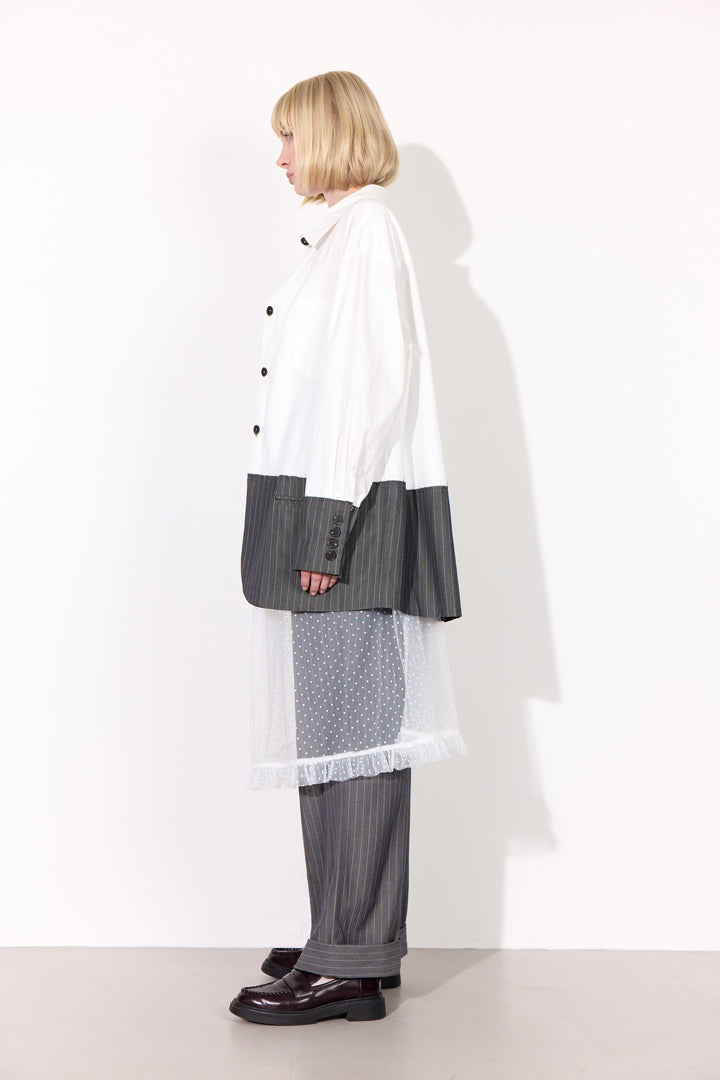 HUNKØN Billie Shirt Shirts White & Grey