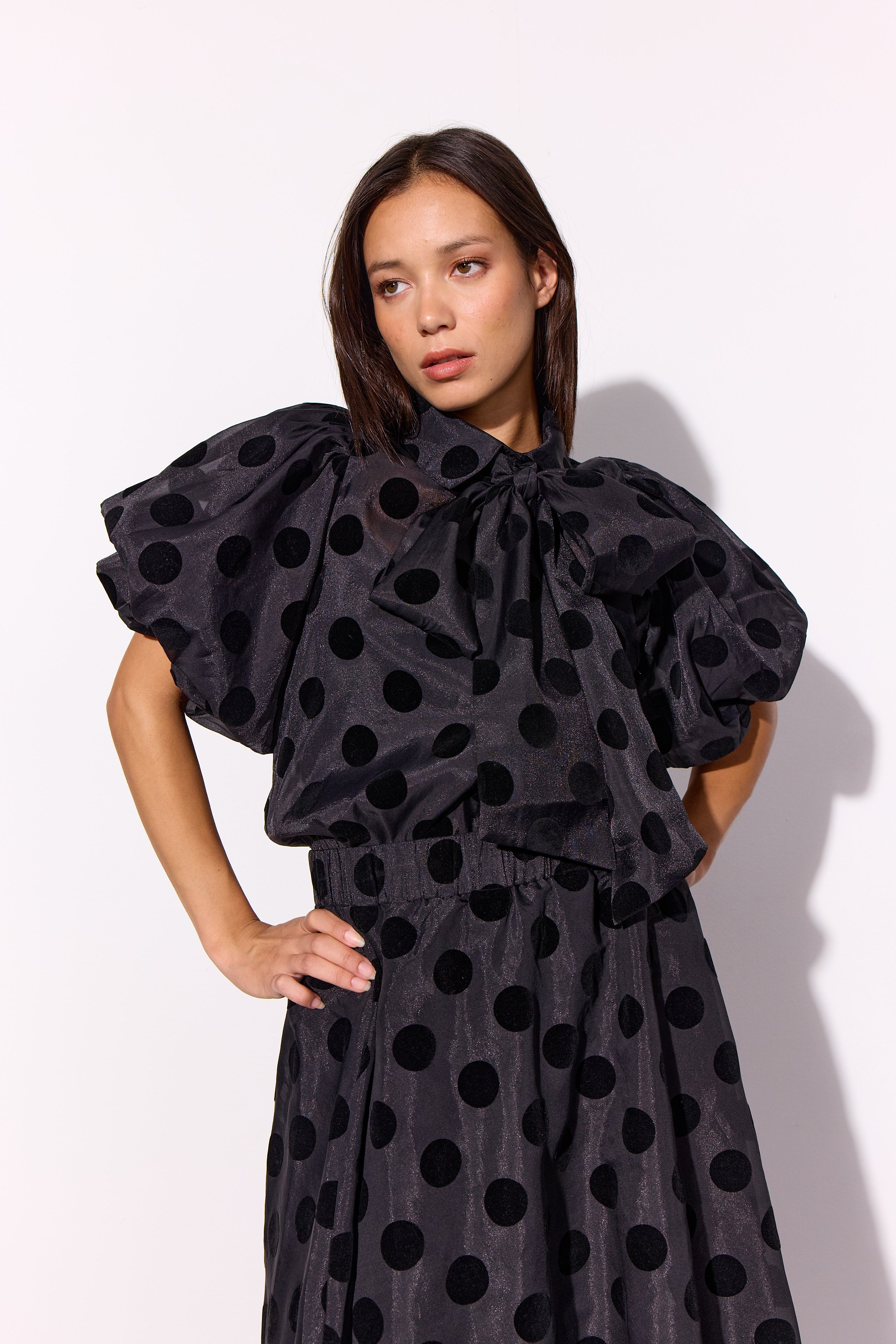 HUNKØN Bobby Shirt Shirts Black w/dots