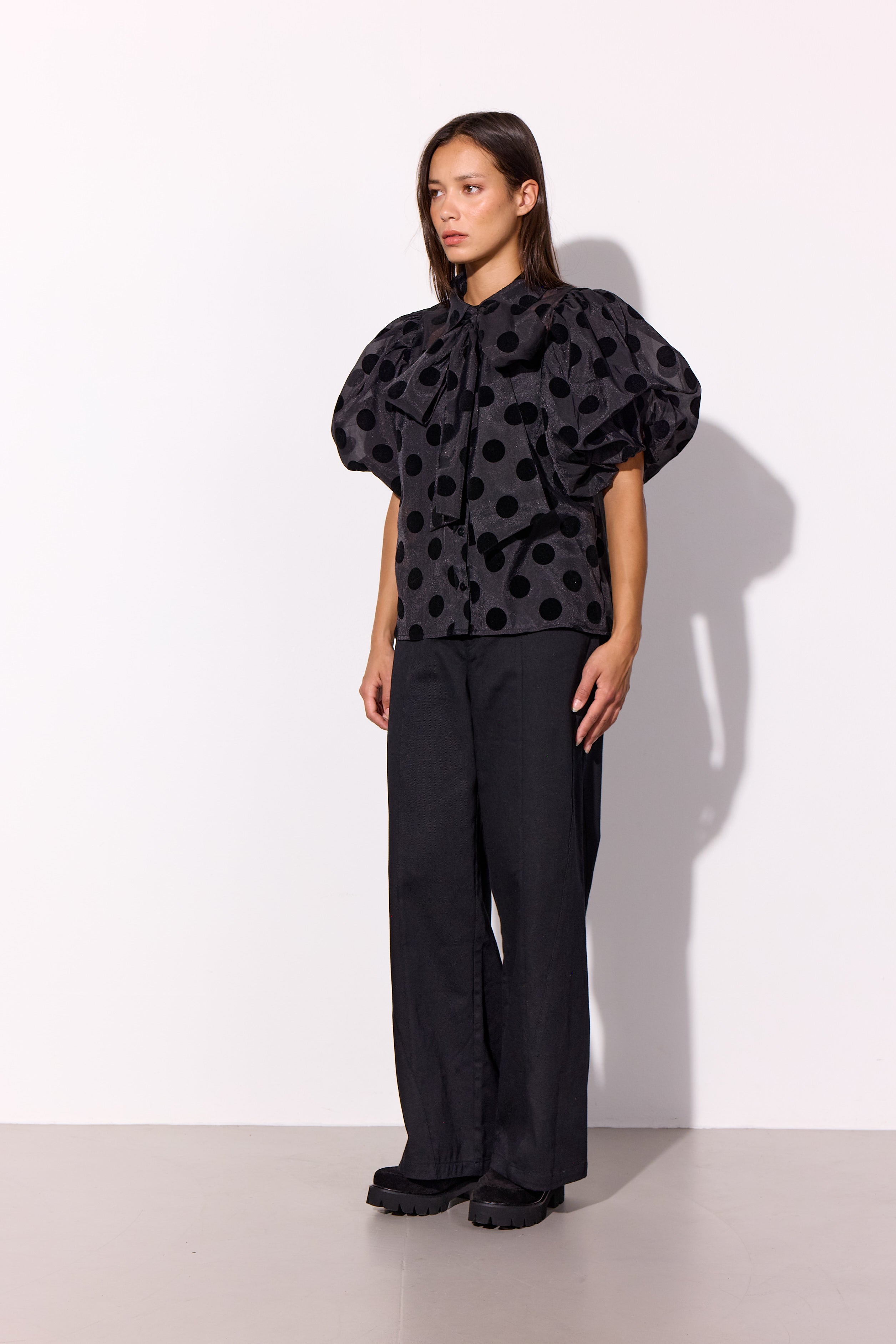 HUNKØN Bobby Shirt Shirts Black w/dots