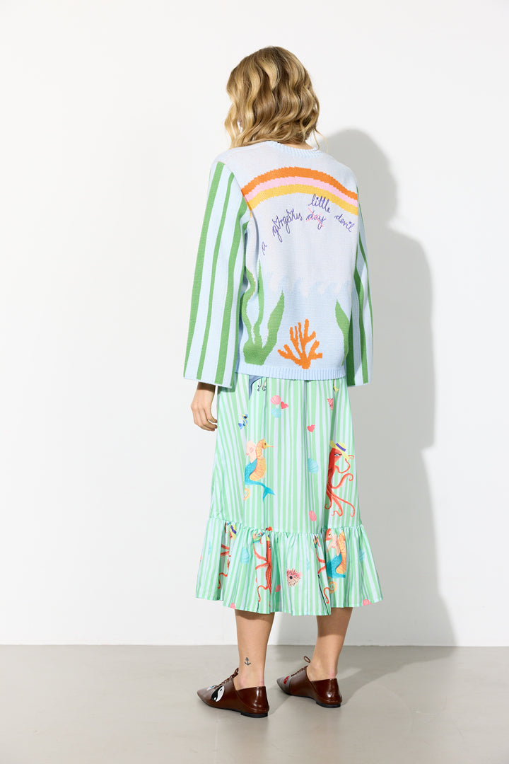 HUNKØN Bubbles Cardigan Cardigans Blue Sea