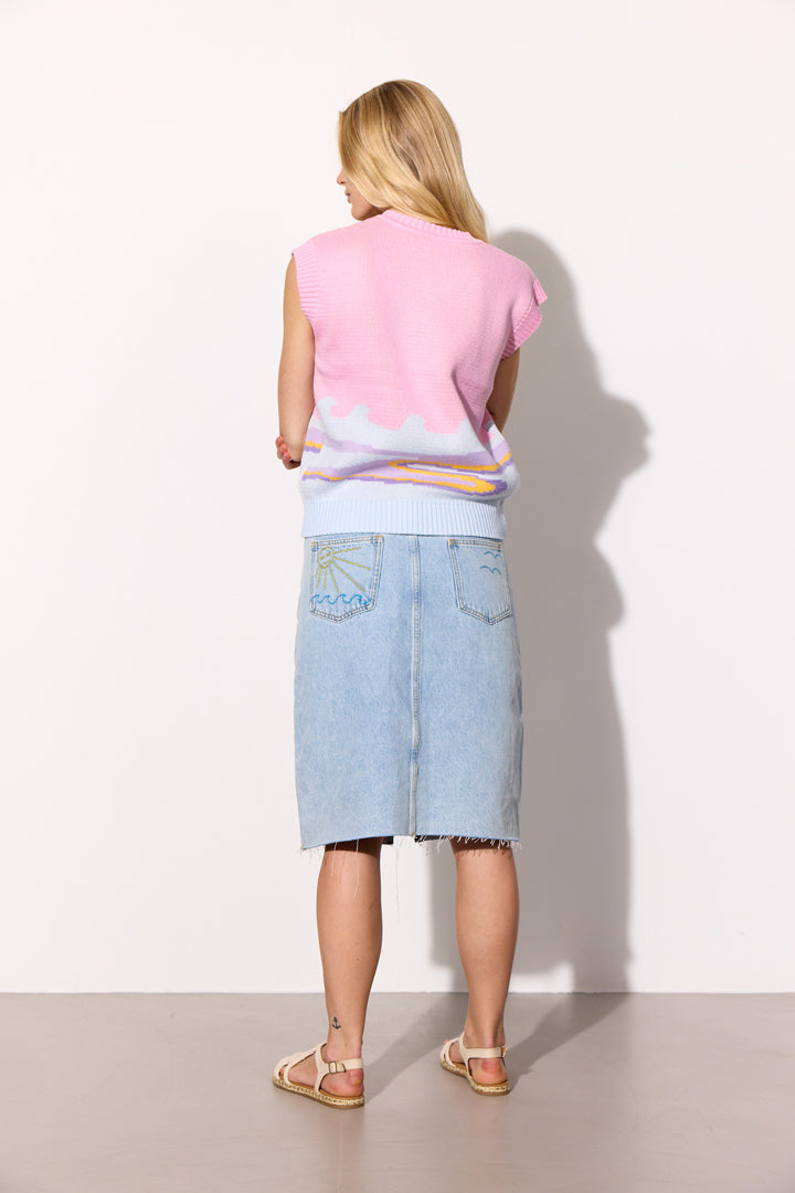 HUNKØN Bubbles Vest Vests Pink Sea