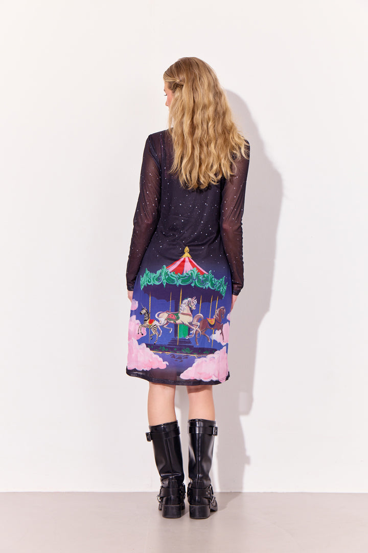 HUNKØN Calista Mesh Dress Dresses Dream Fairground Art Print