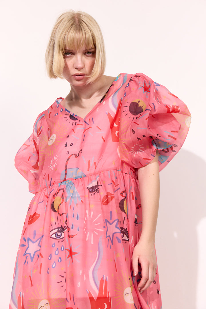 HUNKØN Carly Dress Dresses Graffiti Art Print