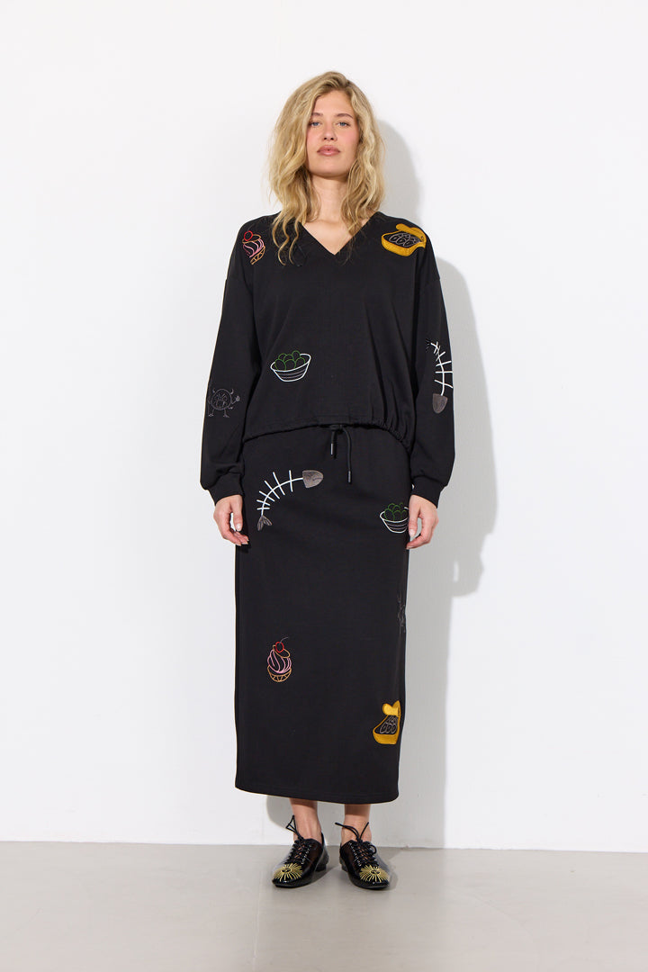 HUNKØN Chili Skirt Skirts Black