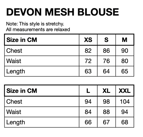 HUNKØN Devon Mesh Blouse Blouses Horizon Art Print