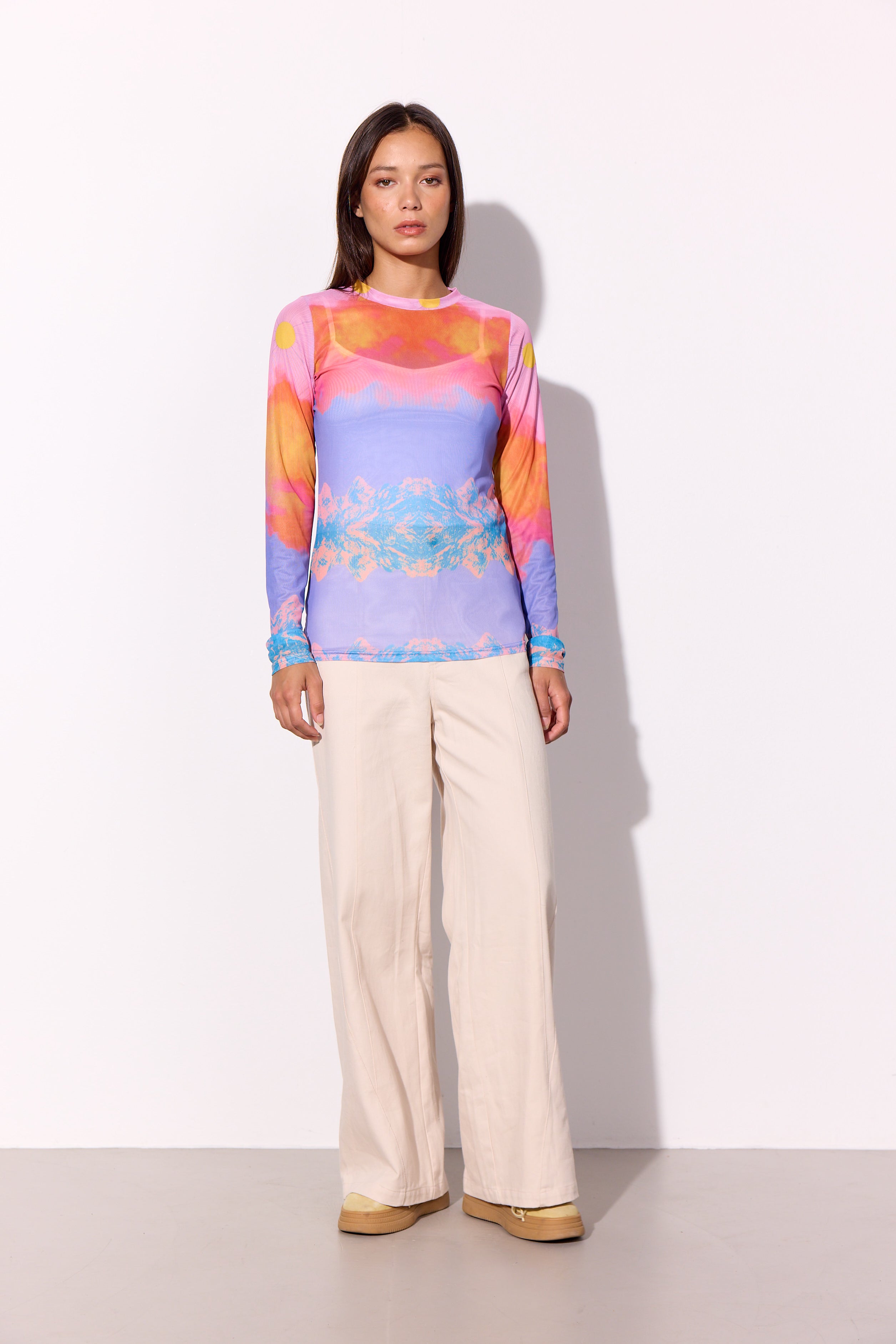 HUNKØN Devon Mesh Blouse Blouses Horizon Art Print