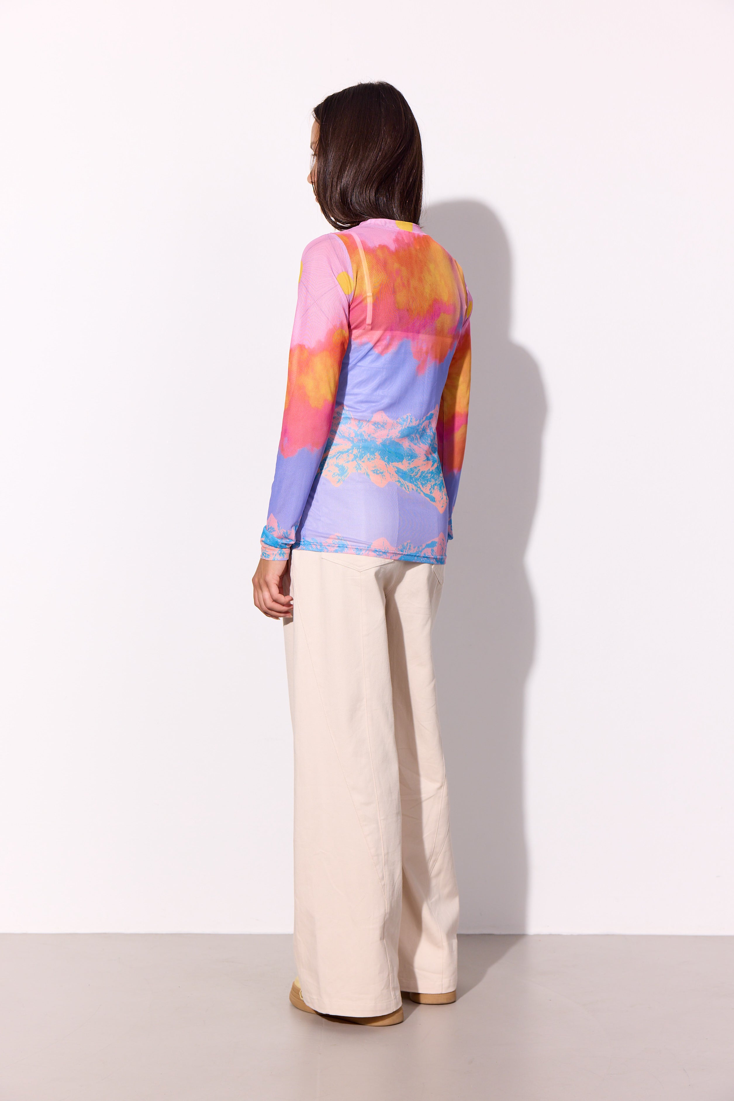 HUNKØN Devon Mesh Blouse Blouses Horizon Art Print