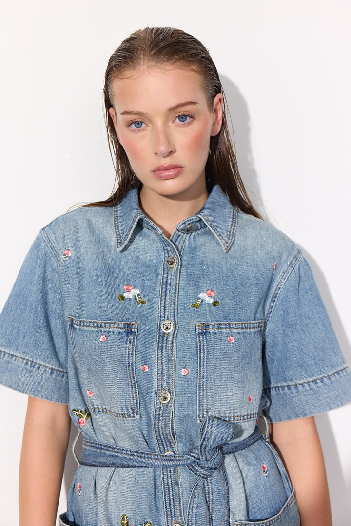 HUNKØN Dolly Denim Jumpsuit Jumpsuits Light Denim