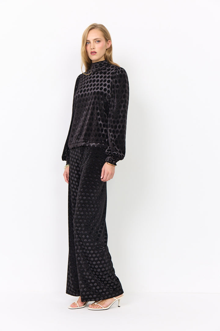 HUNKØN Dottie Trousers Trousers Black w/dots