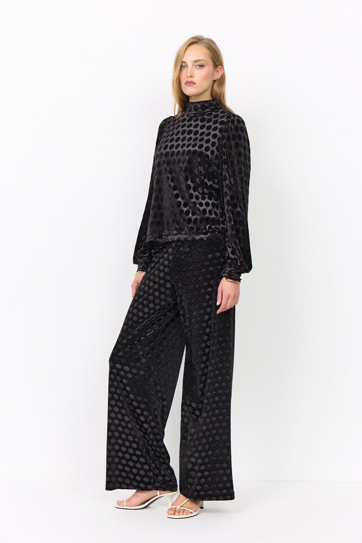 HUNKØN Dottie Trousers Trousers Black w/dots