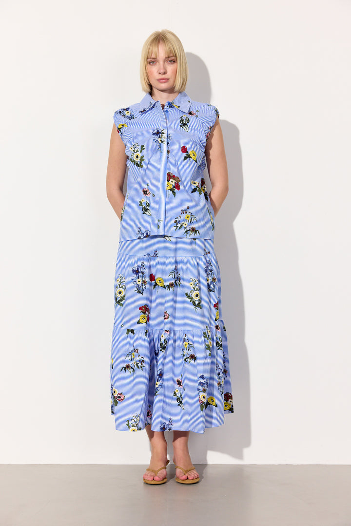 HUNKØN Emma Top Tops Blue Hawaii