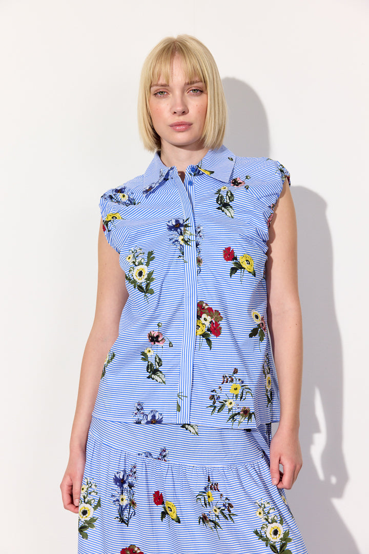 HUNKØN Emma Top Tops Blue Hawaii