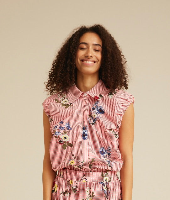 HUNKØN Emma Top Tops Red Hawaii