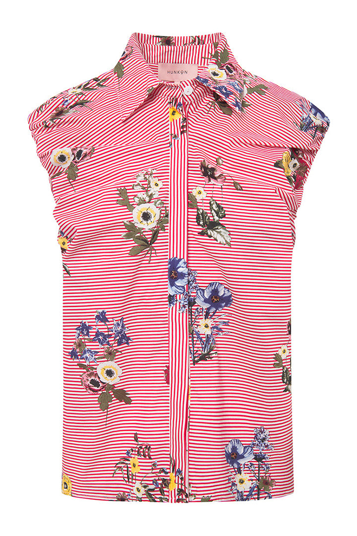 HUNKØN Emma Top Tops Red Hawaii