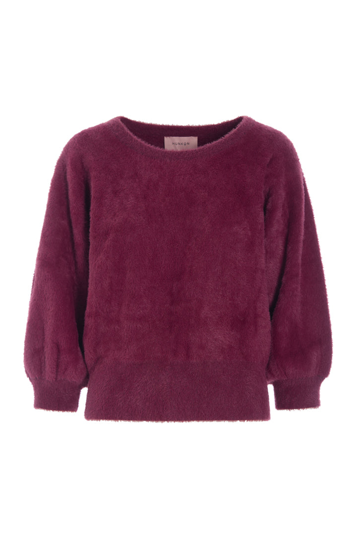 HUNKØN Enya Knit Blouse Blouses Oxblood