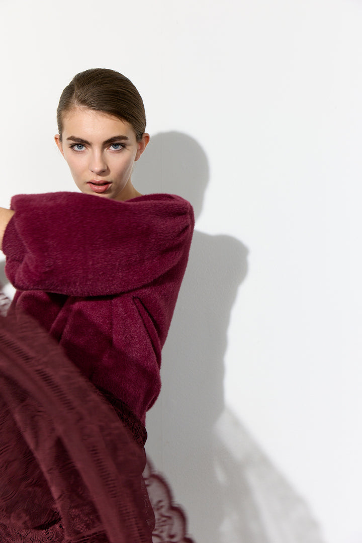 HUNKØN Enya Knit Blouse Blouses Oxblood
