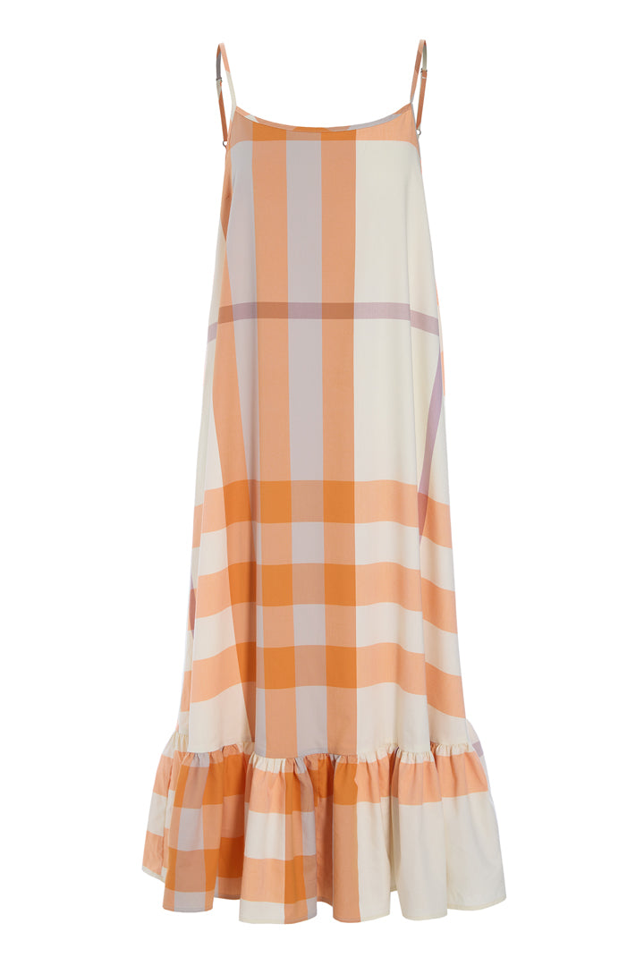 HUNKØN Frankie Dress Dresses Orange checked