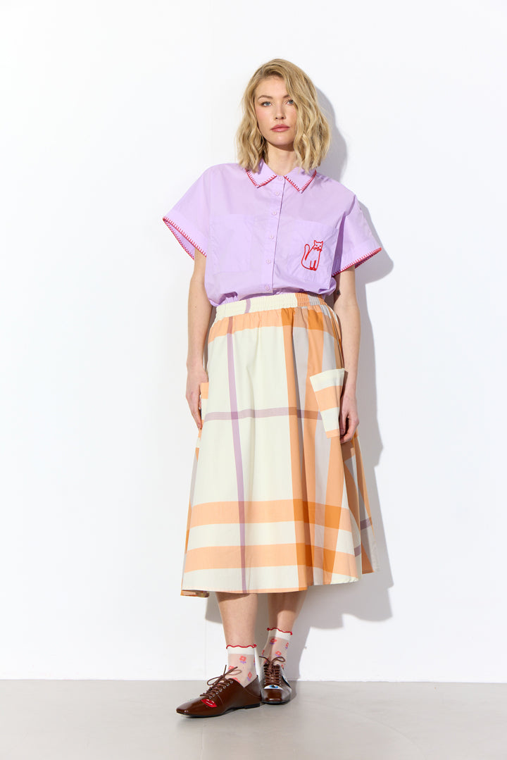 HUNKØN Frankie Skirt Skirts Orange checked
