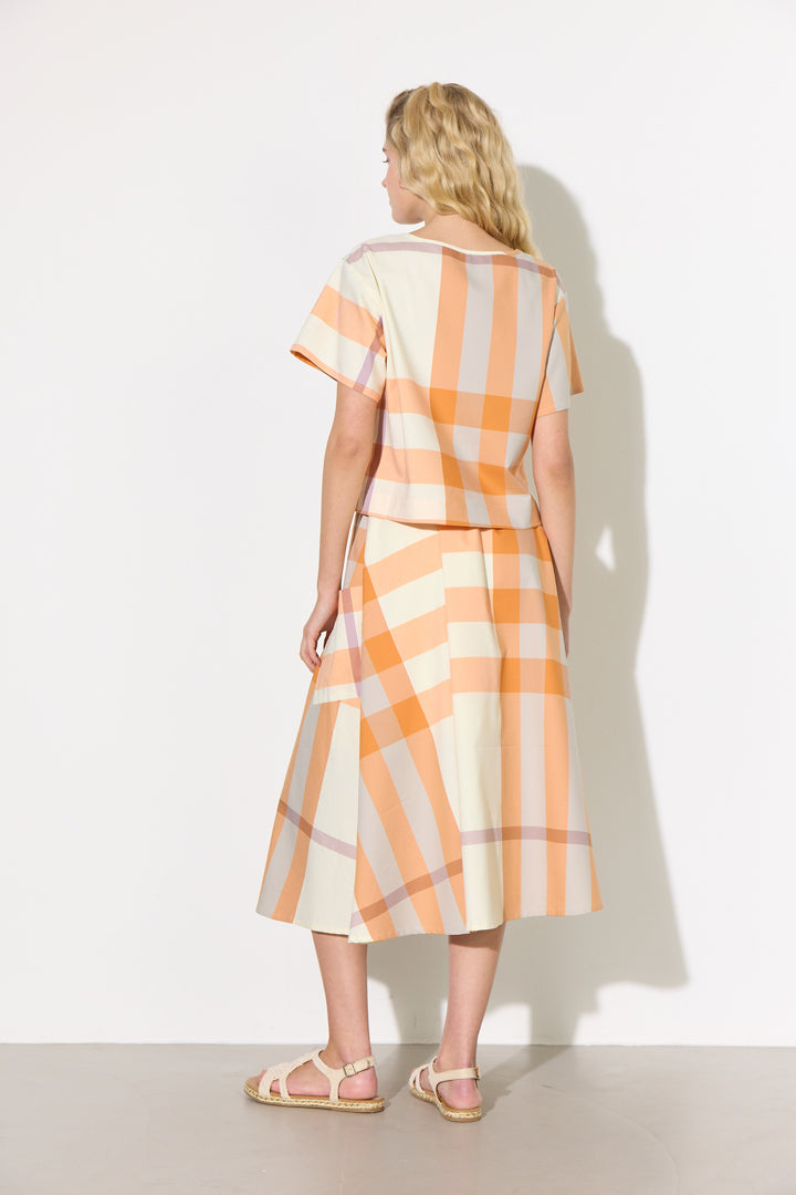HUNKØN Frankie Skirt Skirts Orange checked