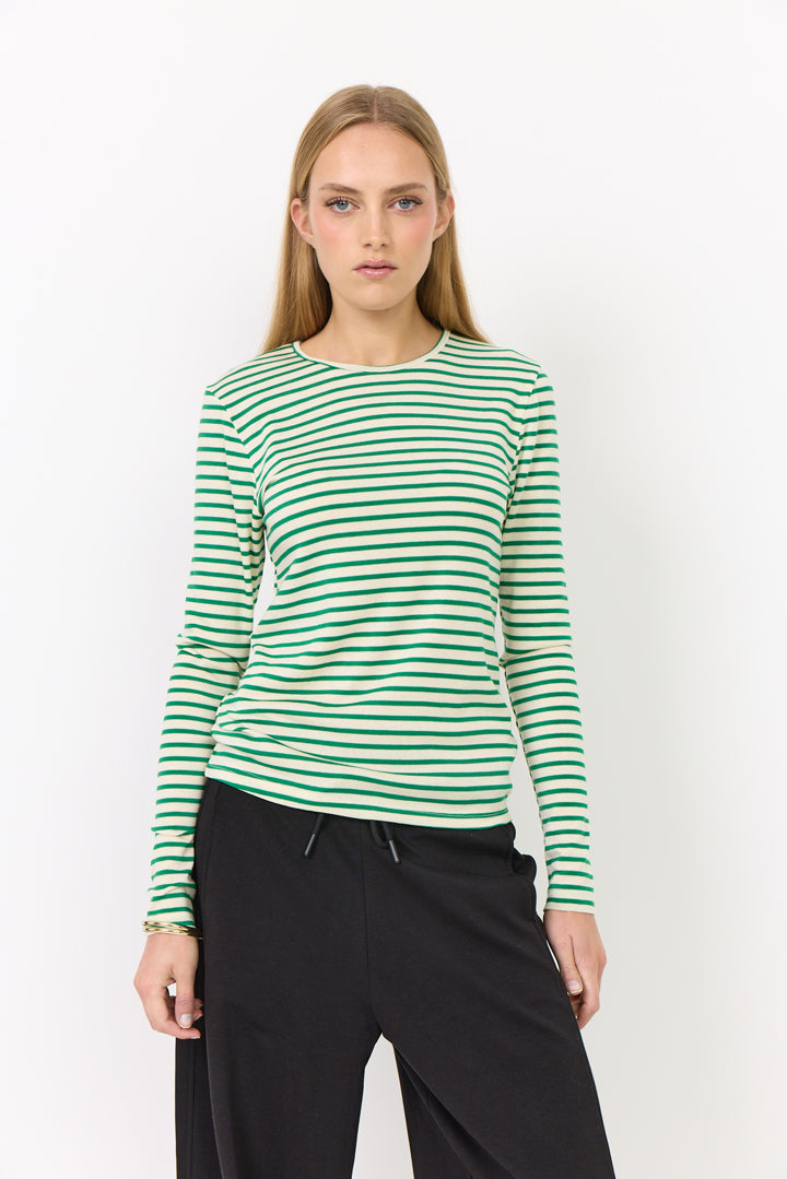 HUNKØN Halima Blouse Blouses Green Striped
