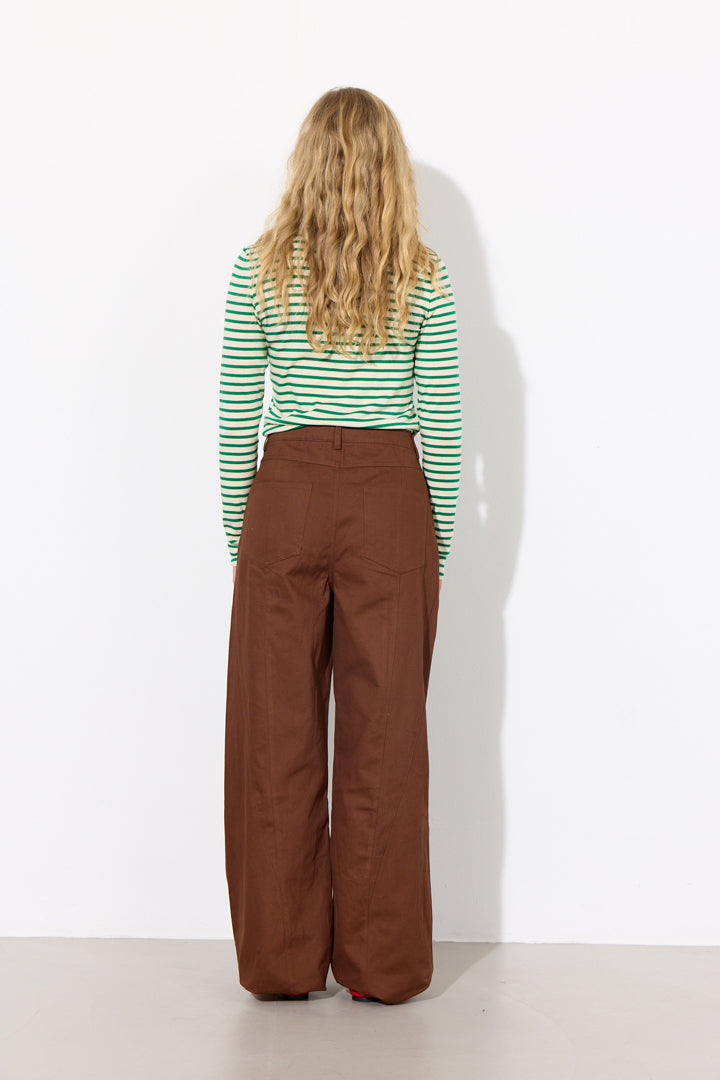 HUNKØN Halima Turtleneck Blouses Green Striped