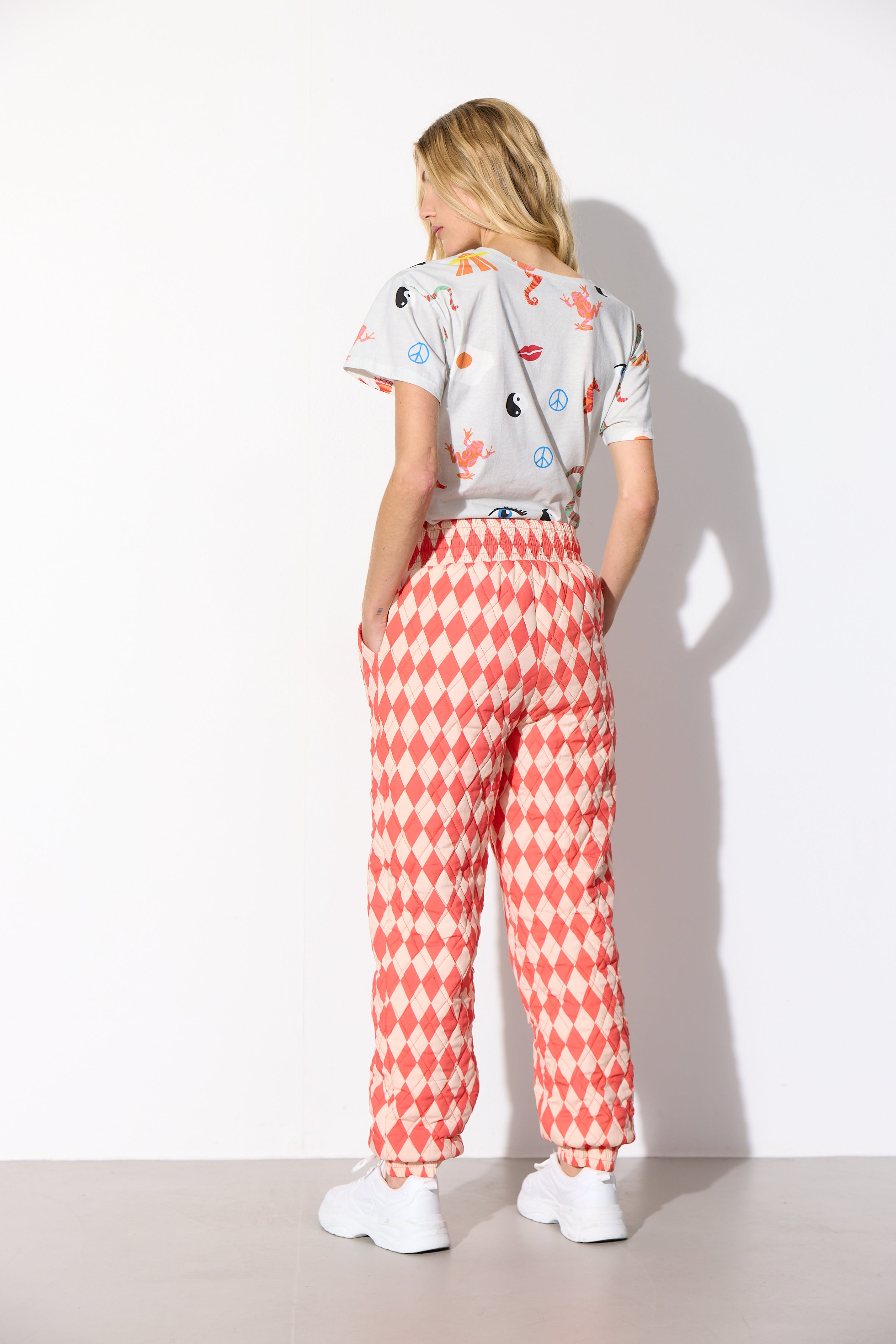 HUNKØN Harly Quilt Trousers Trousers Red Harlequin