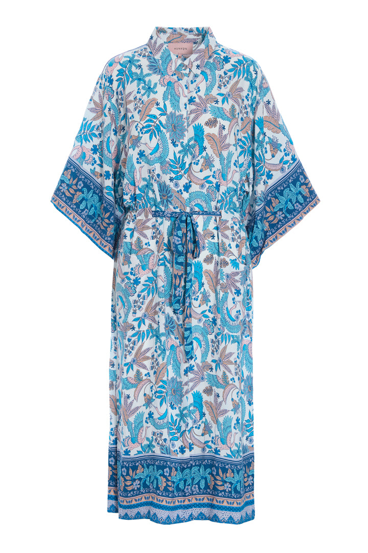 HUNKØN Helene Kimono Kimonos Bird Blue