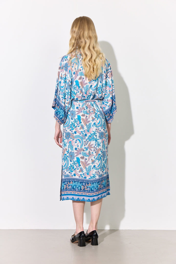 HUNKØN Helene Kimono Kimonos Bird Blue