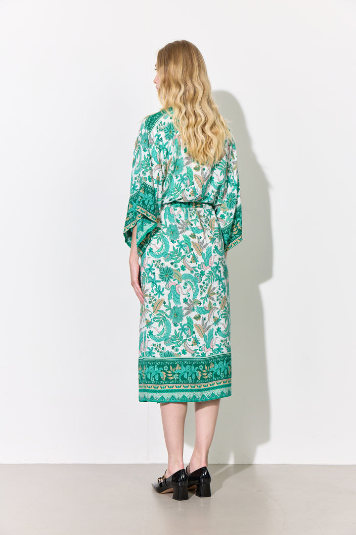 HUNKØN Helene Kimono Kimonos Bird Green