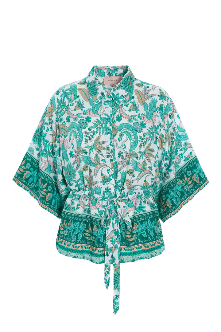 HUNKØN Helene Shirt Shirts Bird Green