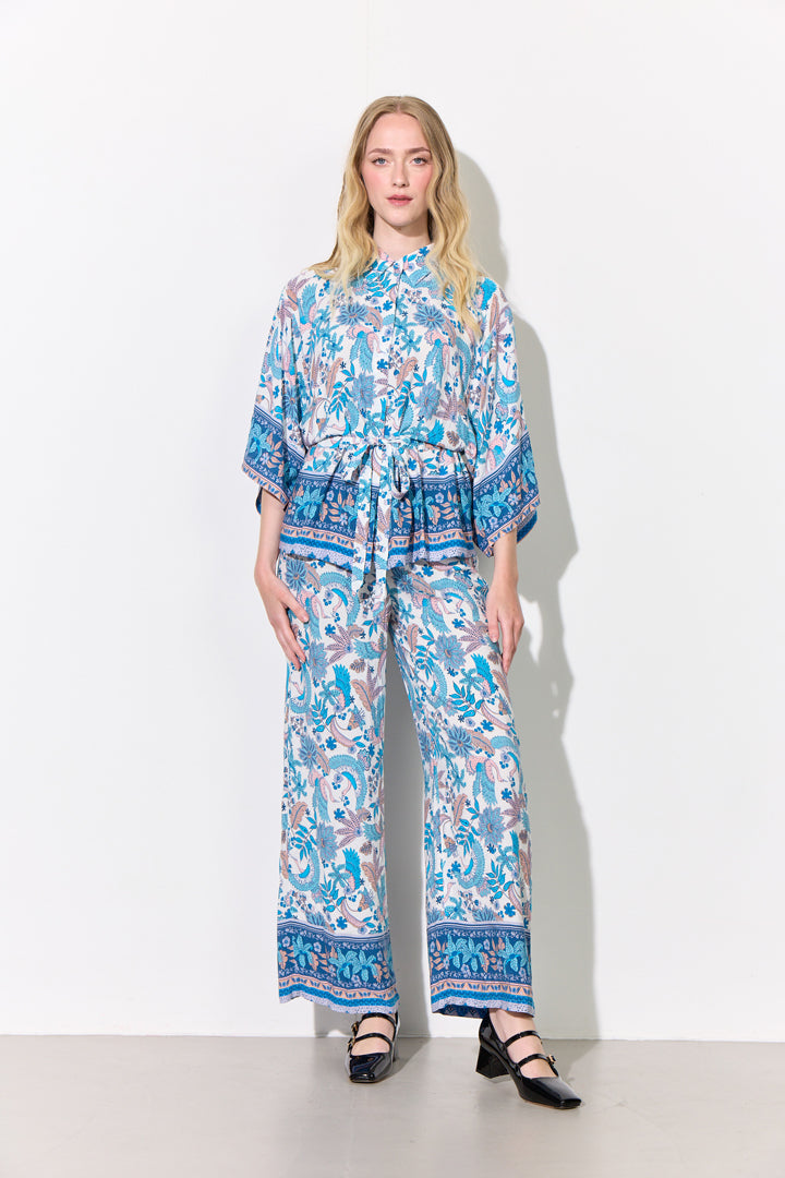 HUNKØN Helene Trousers Trousers Bird Blue