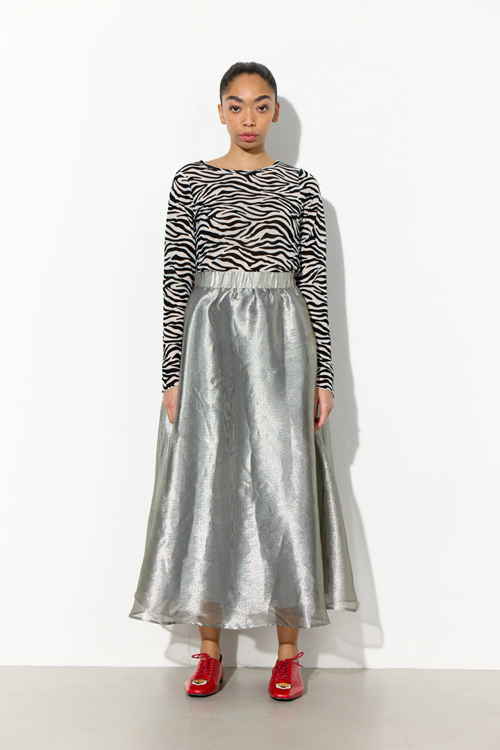 HUNKØN Henry Mesh Blouse Blouses Zebra Striped