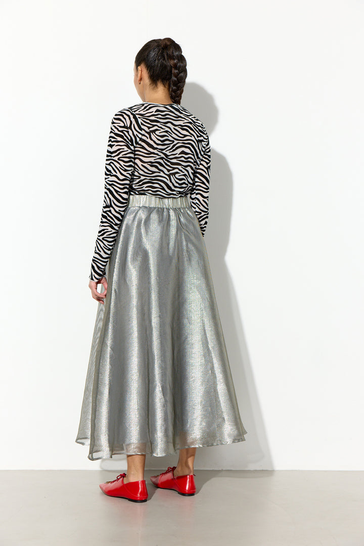 HUNKØN Henry Mesh Blouse Blouses Zebra Striped