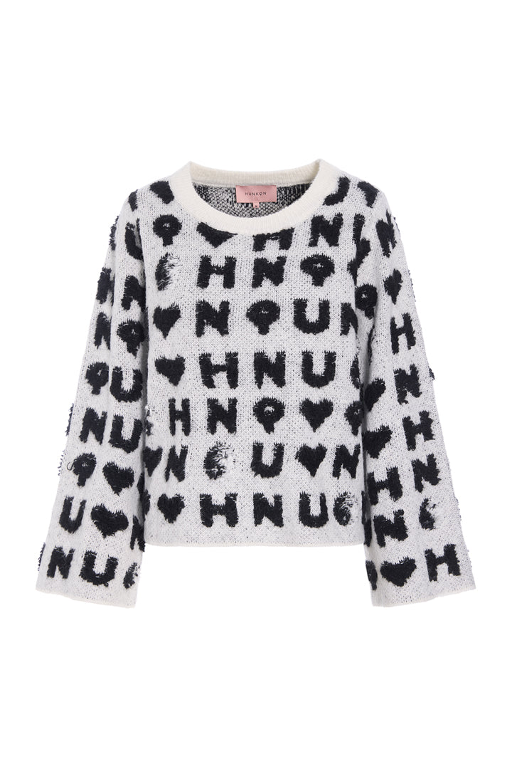 HUNKØN Jenny Knit Blouse Blouses White