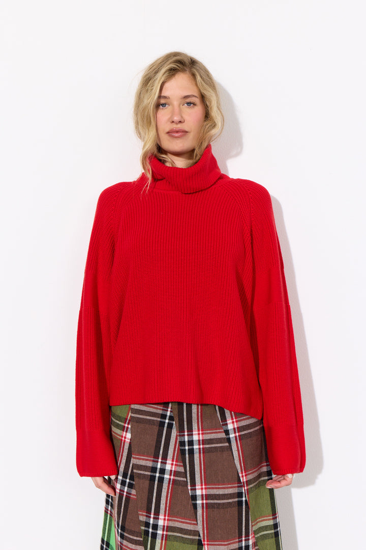 HUNKØN Jules Knit Blouse Blouses Red