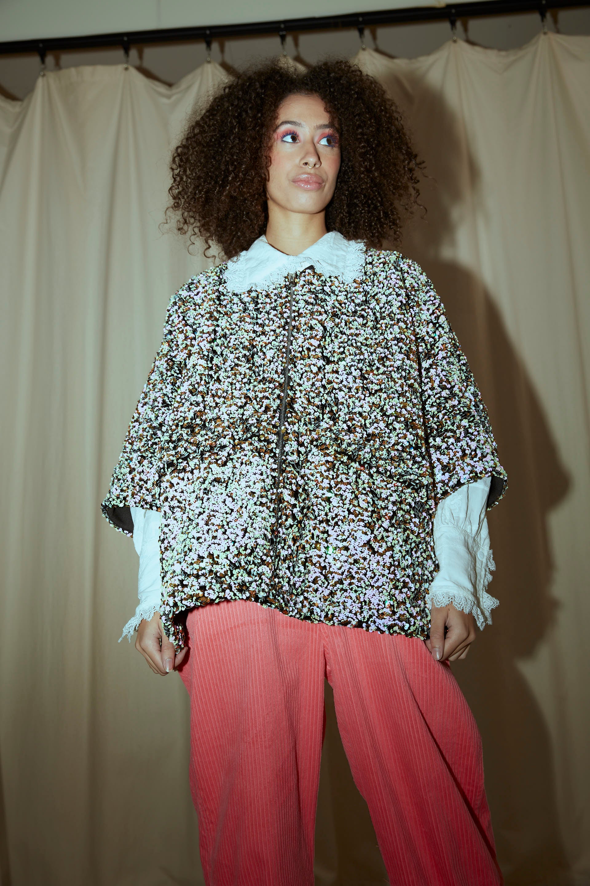 HUNKØN Kaia Sequin Jacket Jackets White