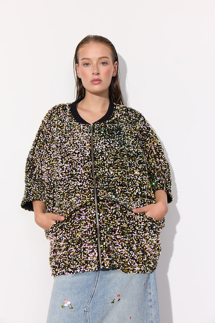 HUNKØN Kaia Sequin Jacket Jackets White