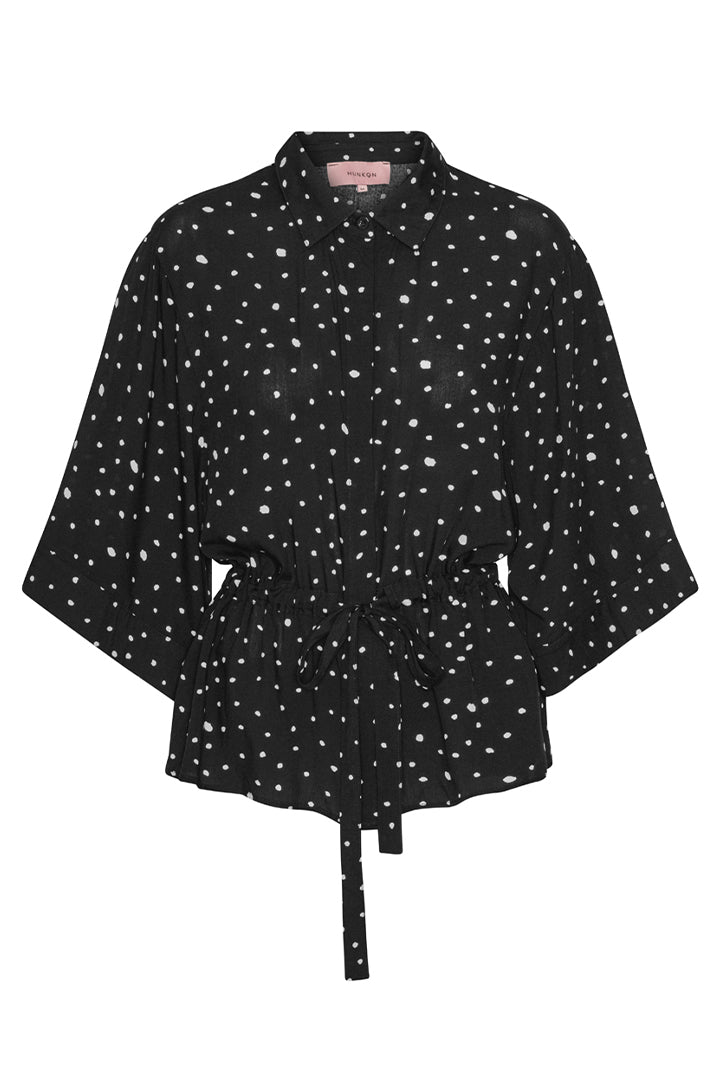 HUNKØN Kris Shirt Shirts Black w/White dots