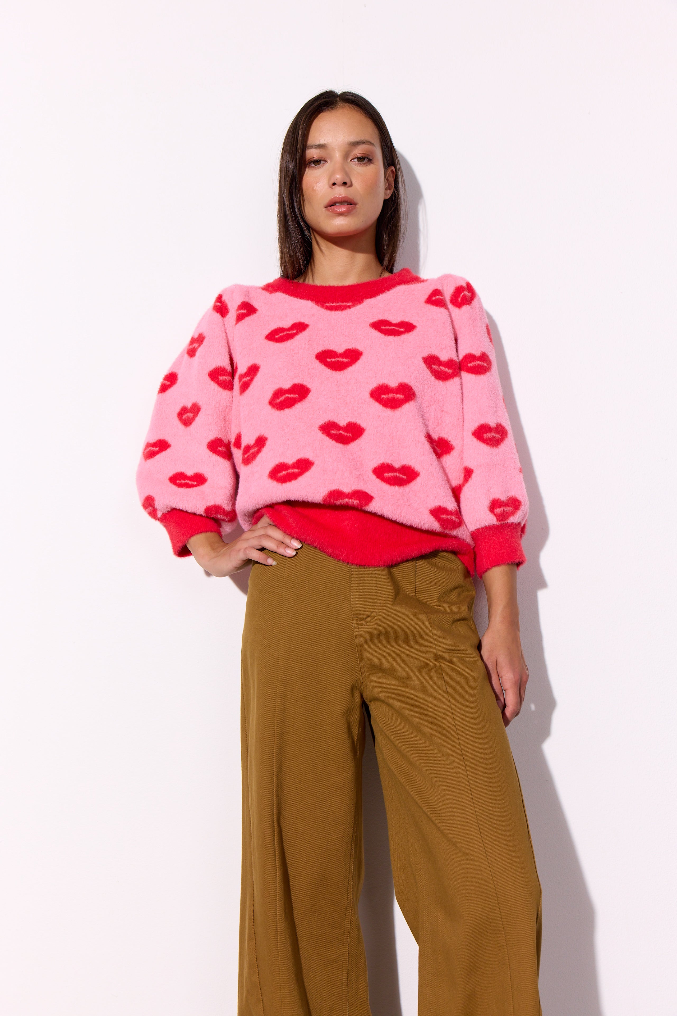 HUNKØN Lilou Blouse Blouses Kiss Me Art Print