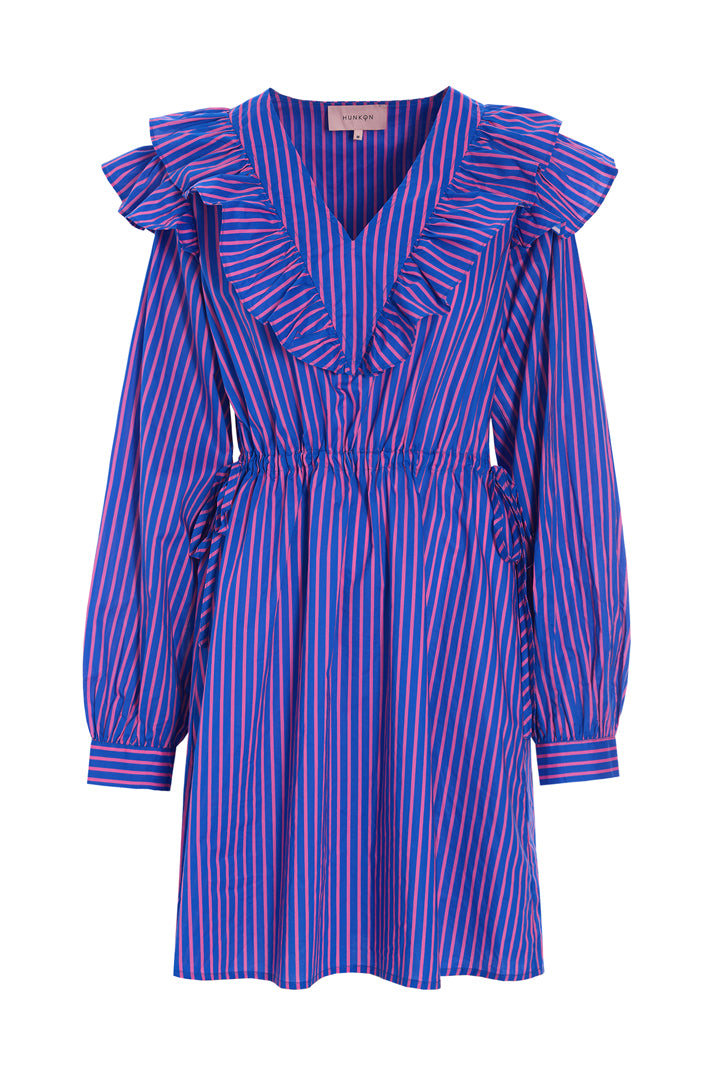 HUNKØN Lucinda Dress Dresses Blue Striped