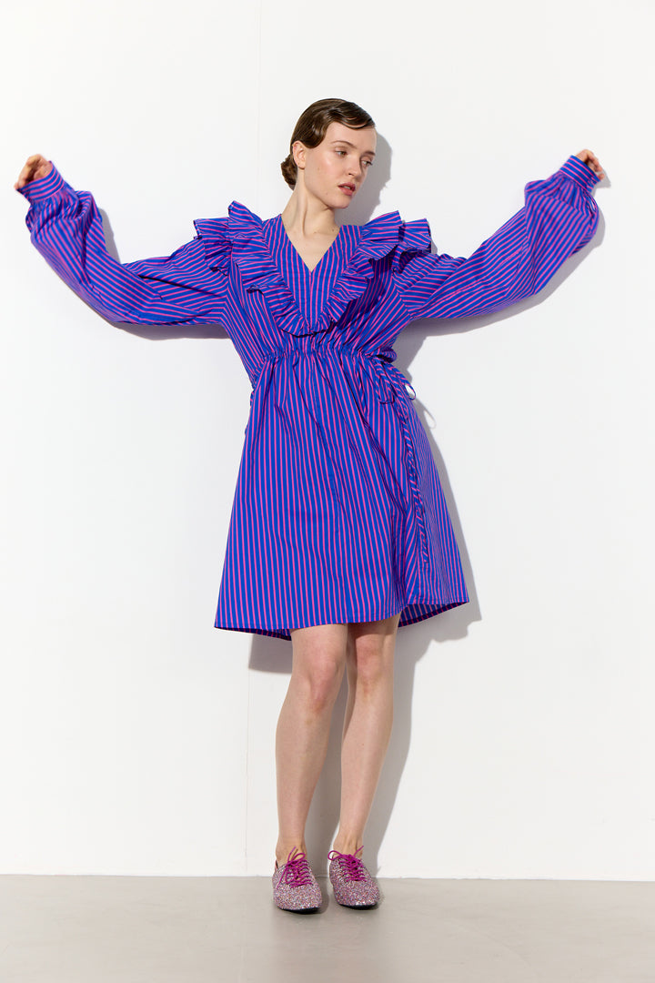HUNKØN Lucinda Dress Dresses Blue Striped