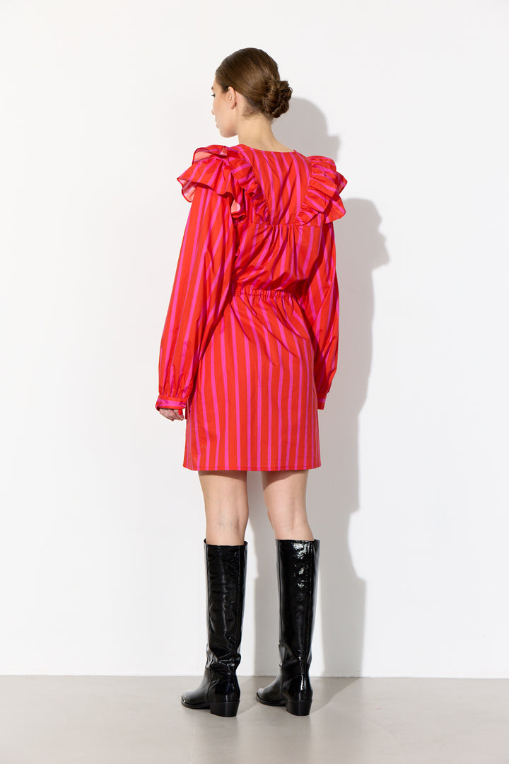 HUNKØN Lucinda Dress Dresses Red Striped