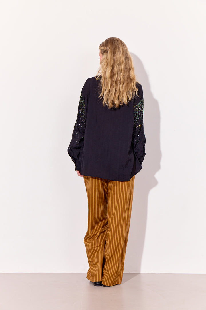 HUNKØN Lucinda Trousers Trousers Caramel Striped