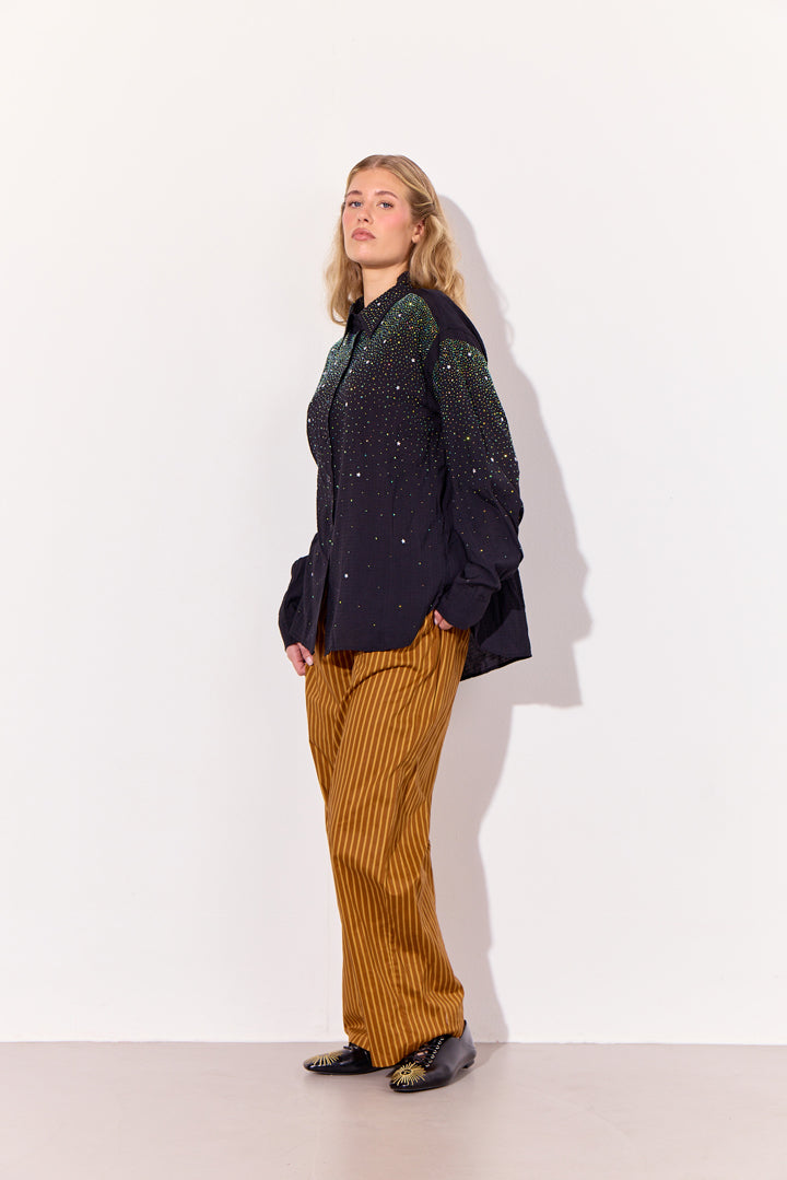 HUNKØN Lucinda Trousers Trousers Caramel Striped