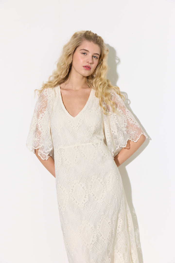 HUNKØN Lulu Lace Dress Dresses Cream Lace